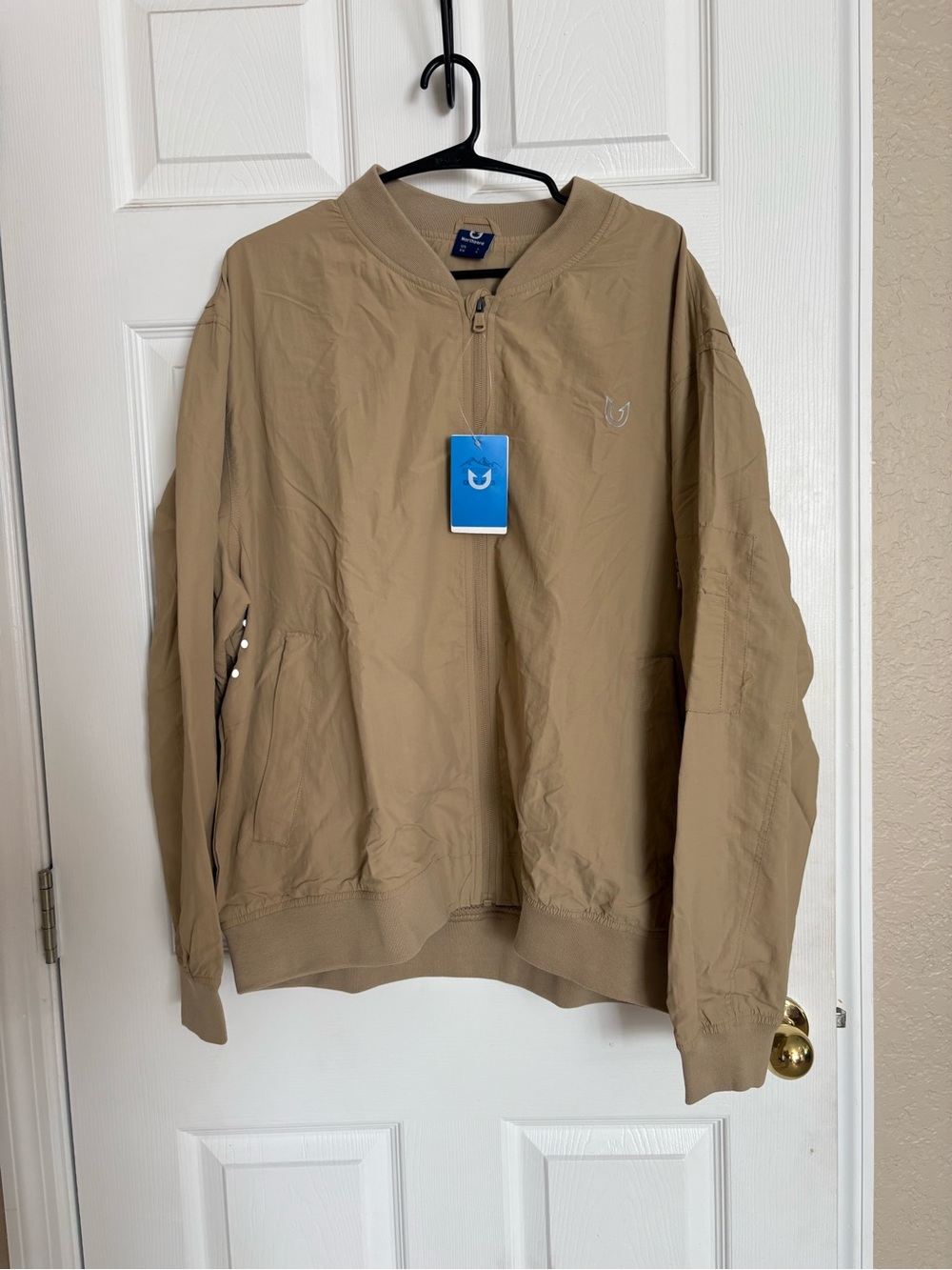 Northyard Men’s Khaki Lightweight Bomber Jacket Large NWT Casual Zip Coat